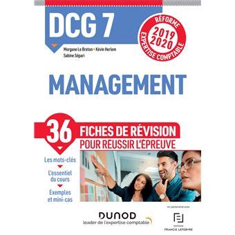DCG 7 - Management - Fiches de révision - Réforme 2019-2020: Réforme Expertise comptable 2019-2020 (2019-2020)